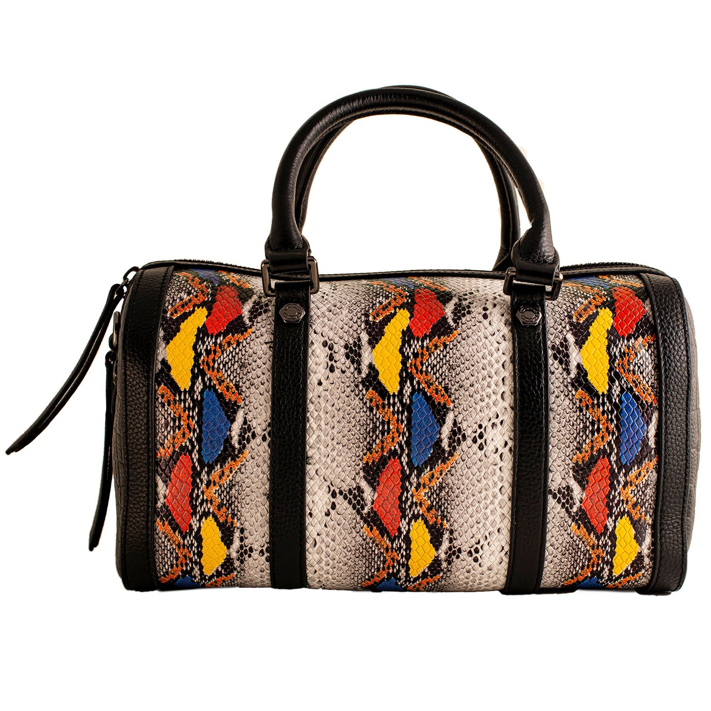 LADIES HANDBAG WITH BLACK YELLOW SPOTS SNAKE PRINT