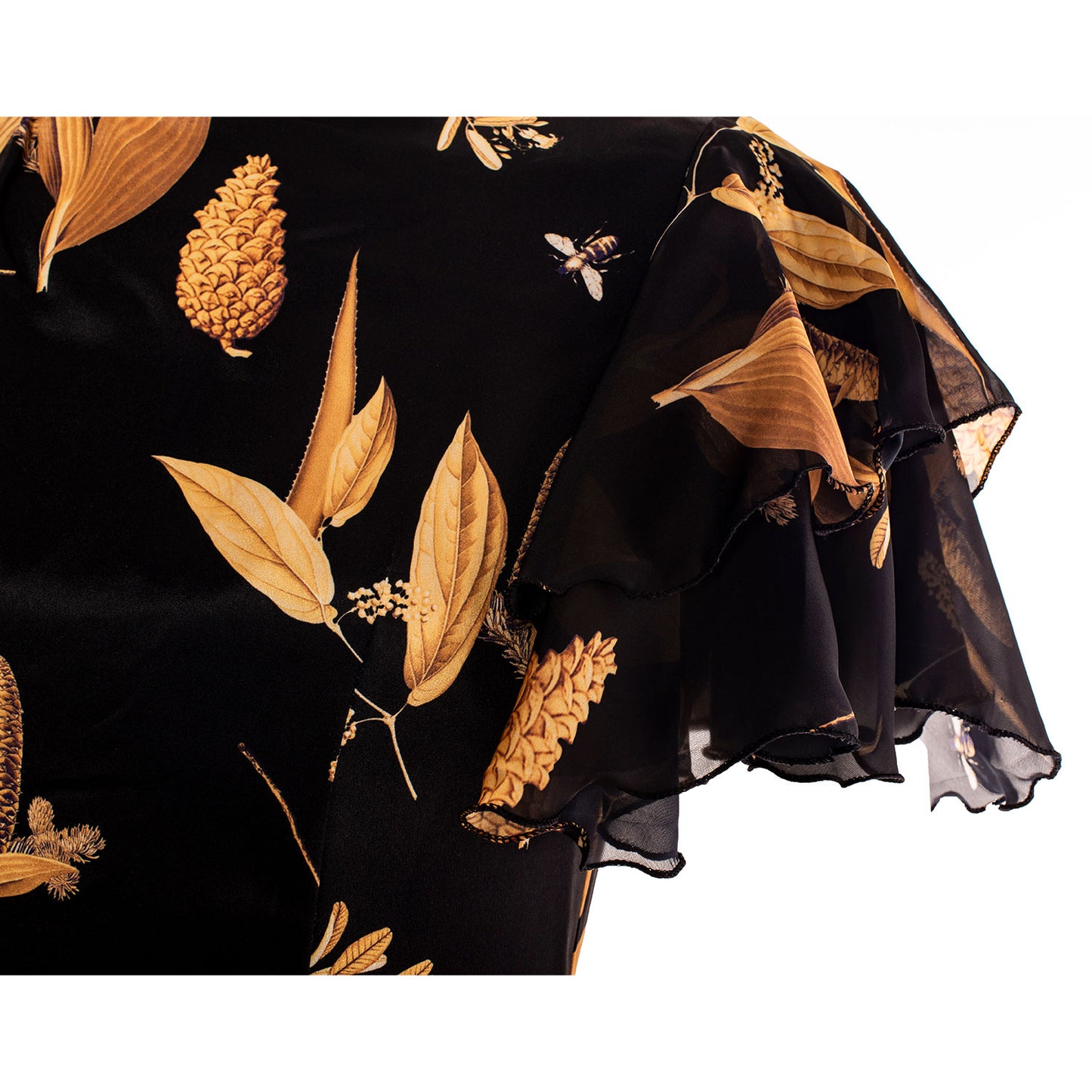 BLACK GOLD FLORAL DRESS