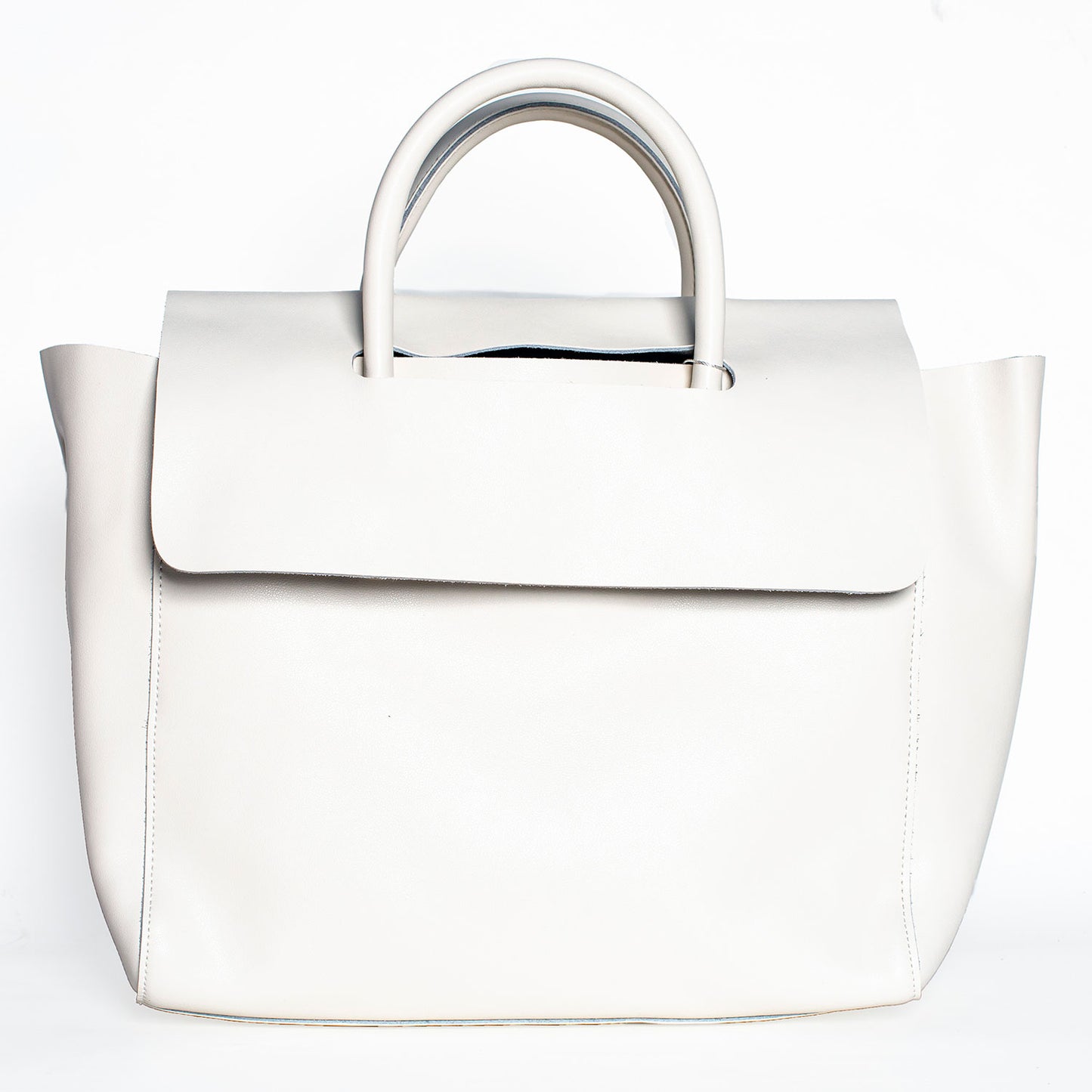 WHITE MODERN TOTE BAG WITH REMOVABLE PURSE