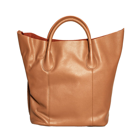 BROWN TOTE HANDBAG WITH REMOVABLE PURSE