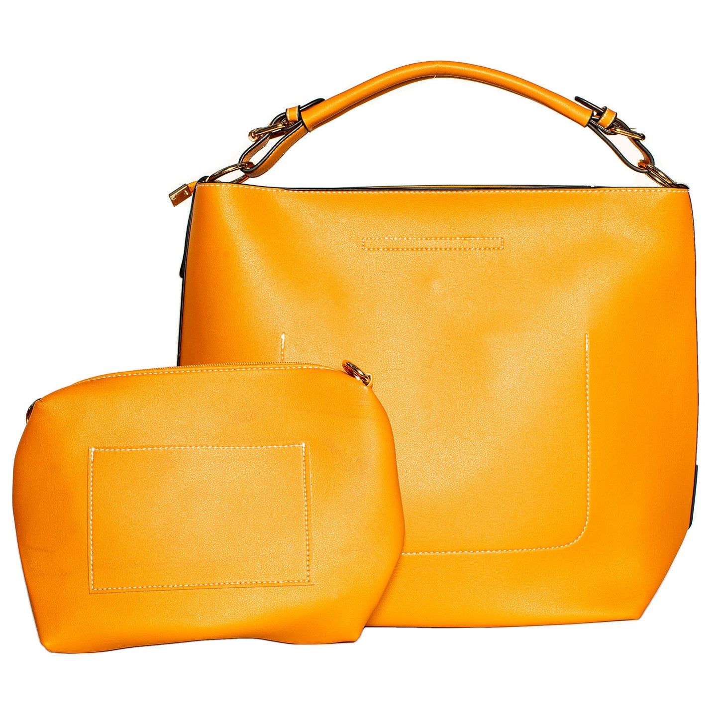 YELLOW TOTE HANDBAG WITH REMOVABLE PURSE  SHORT HANDLES