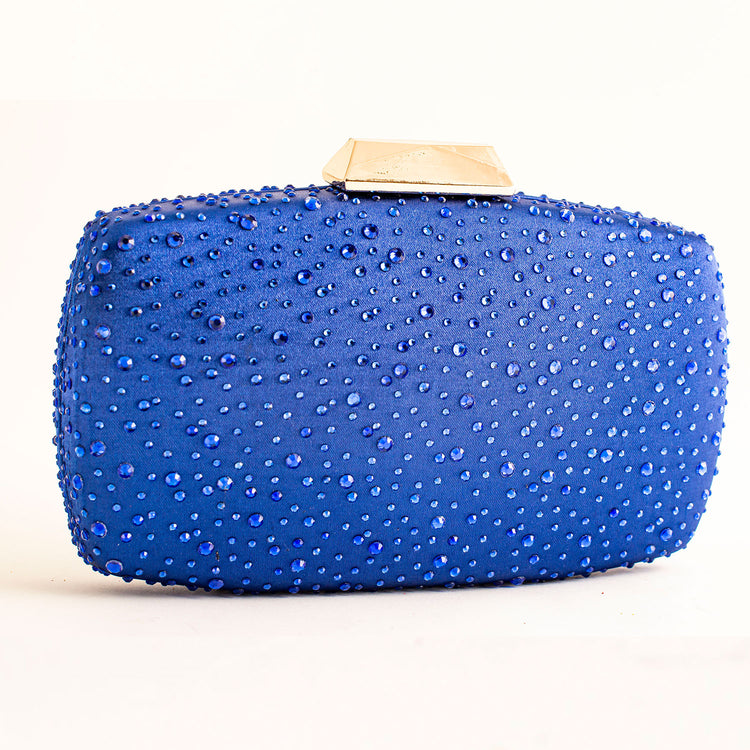 ROYAL BLUE CLUTCH BAG ELEGANT GLITTER WOMEN EVENING CRYSTAL BAG