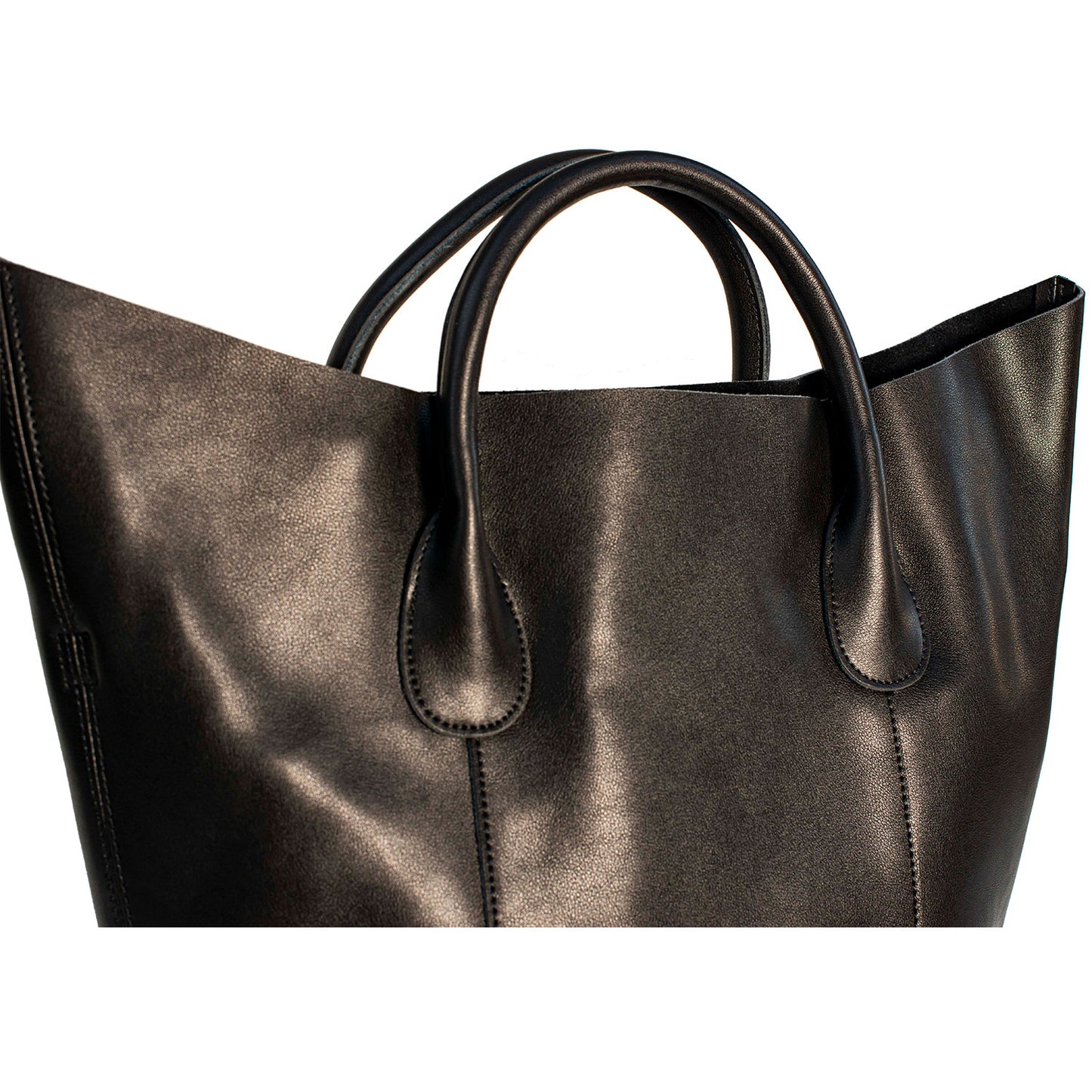 BLACK TOTE HANDBAG WITH REMOVABLE PURSE