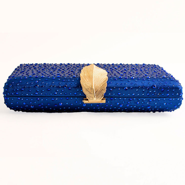 ROYAL BLUE CLUTCH BAG ELEGANT GLITTER WOMEN EVENING CRYSTAL BAG