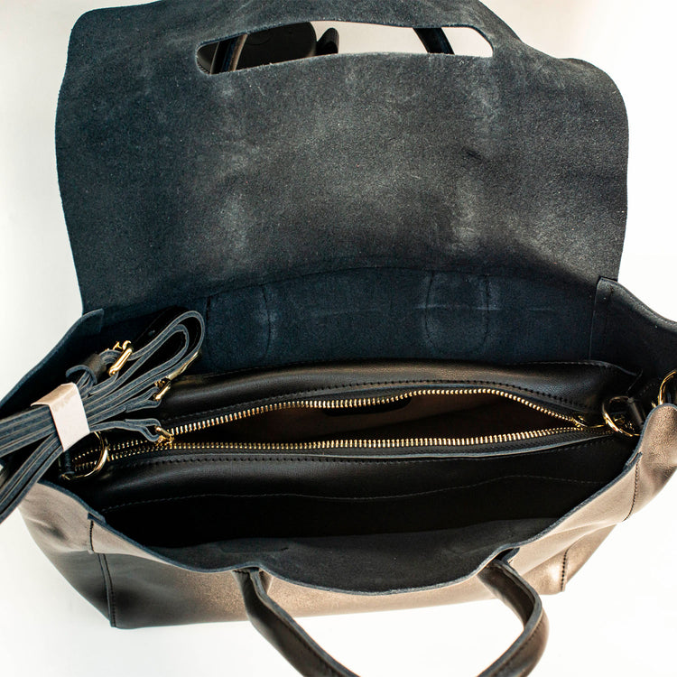 BLACK MODERN TOTE BAG