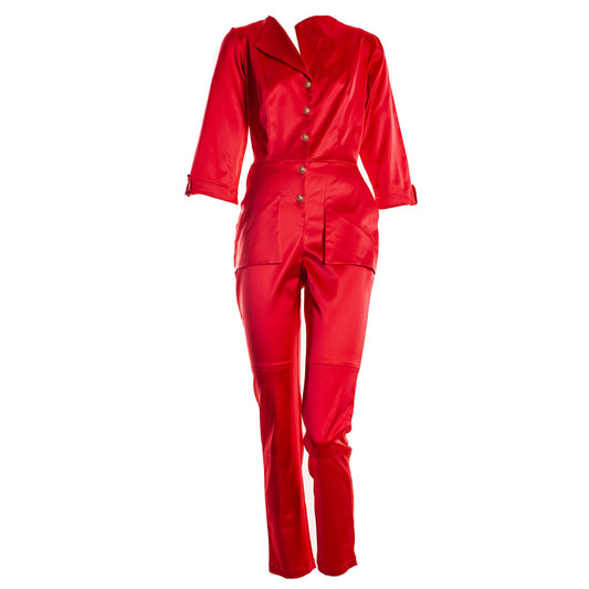 CORAL PINK LONG JUMPSUIT