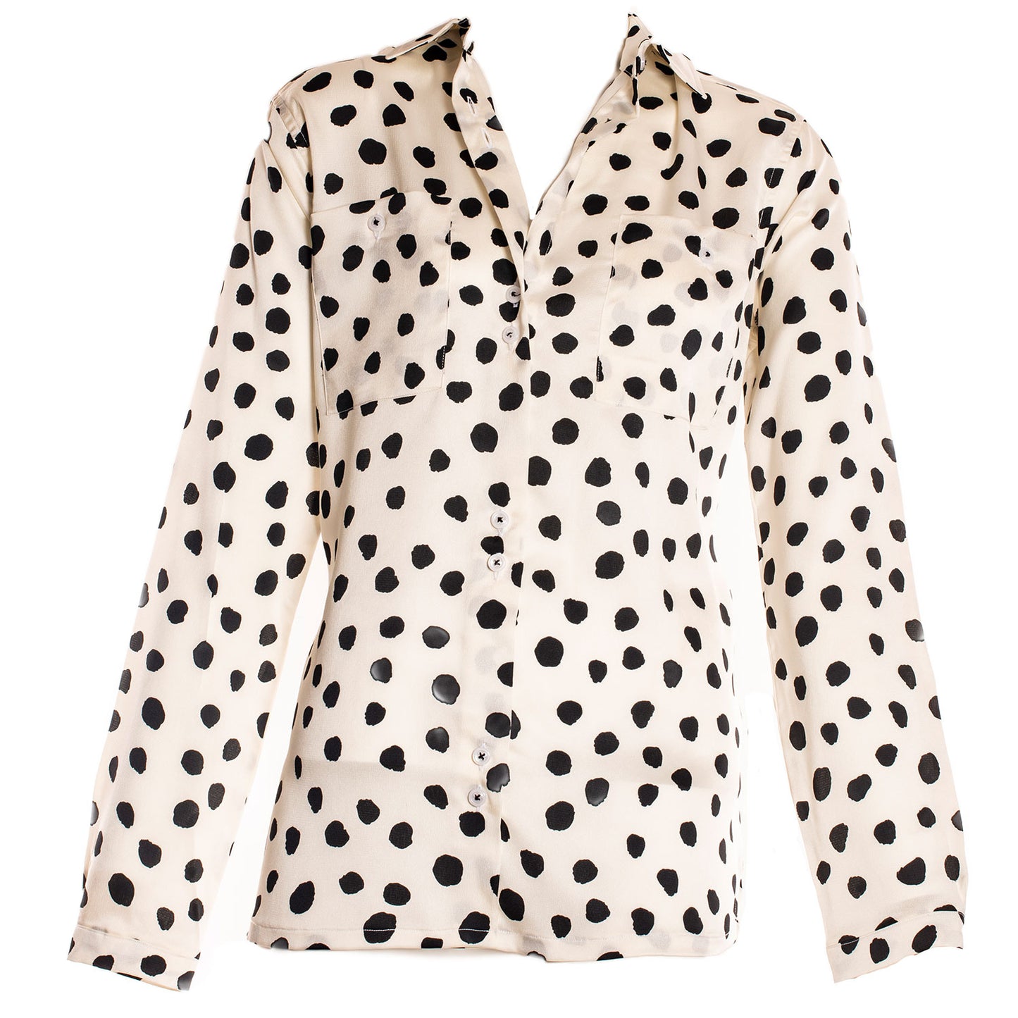 WHITE BLACK DOTS SHIRT