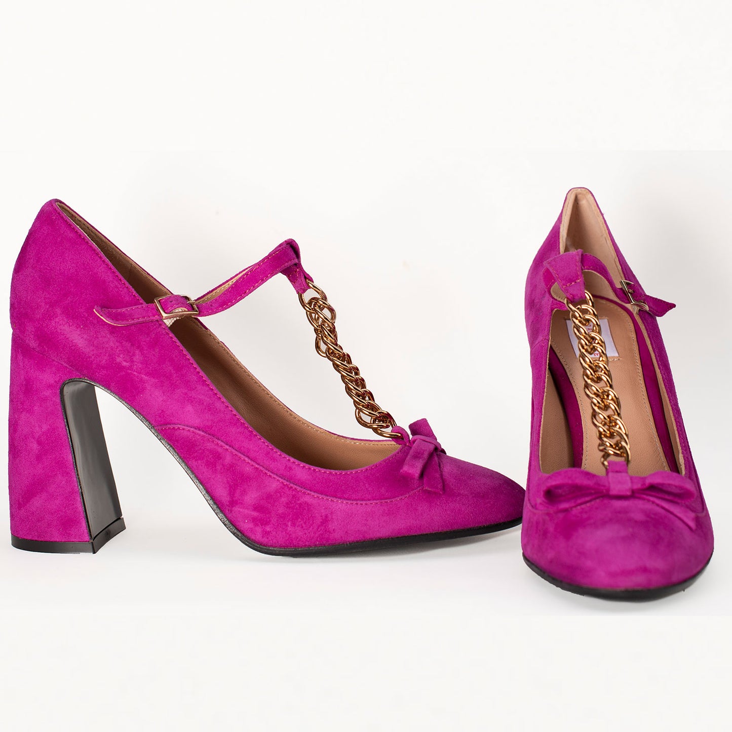 DARK PINK BLOCK HEELS