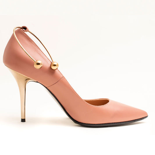 LADIES PUMPS HEELS, COLOR DUSTY PINK