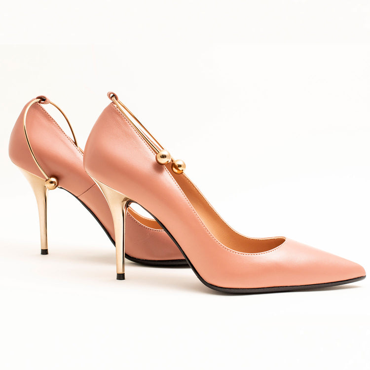 LADIES PUMPS HEELS, COLOR DUSTY PINK