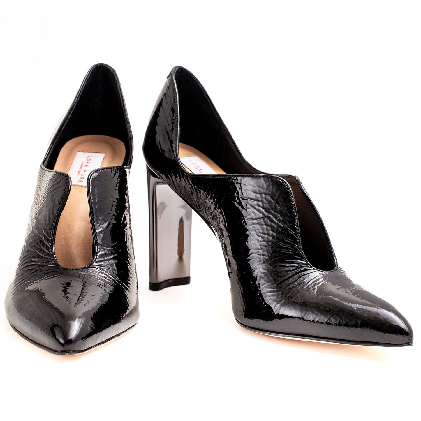 LADIES LEATHER PUMPS, COLOR BLACK