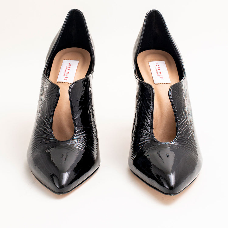 LADIES LEATHER PUMPS, COLOR BLACK