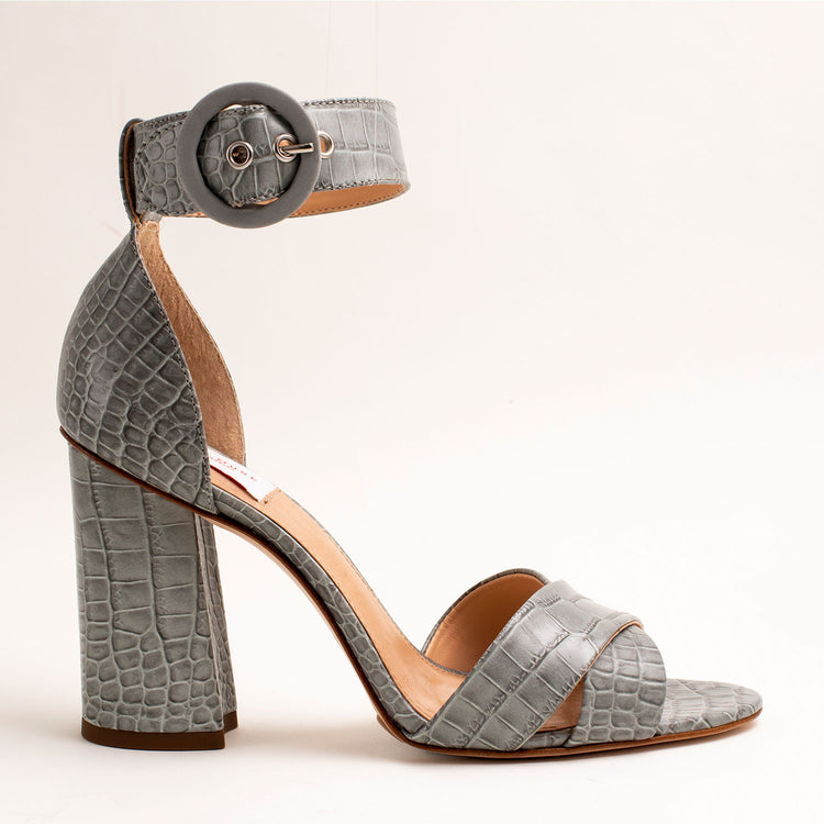 CROCO LADIES HEELS ,COLOR GRAY