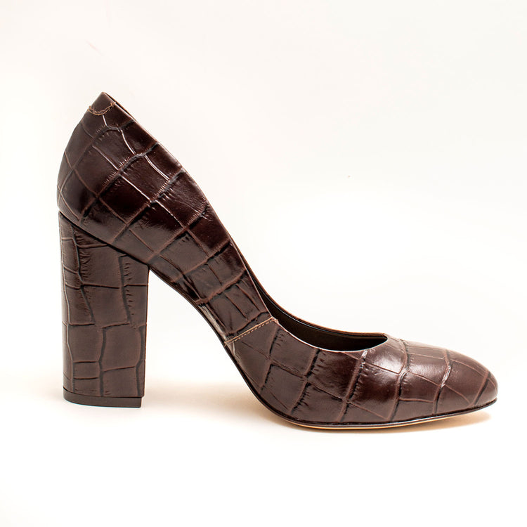 BLOCK OFFICE HEELS, COLOR BROWN