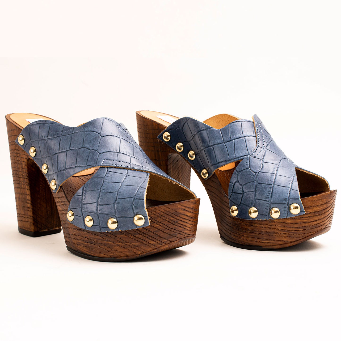 Platform high heels mules, COLOR NAVY BLUE