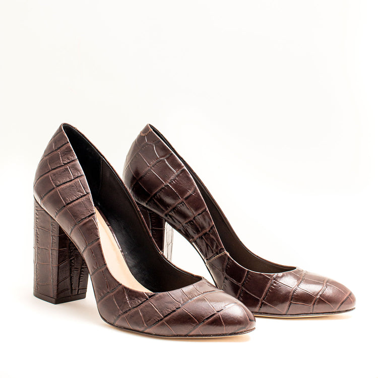 BLOCK OFFICE HEELS, COLOR BROWN